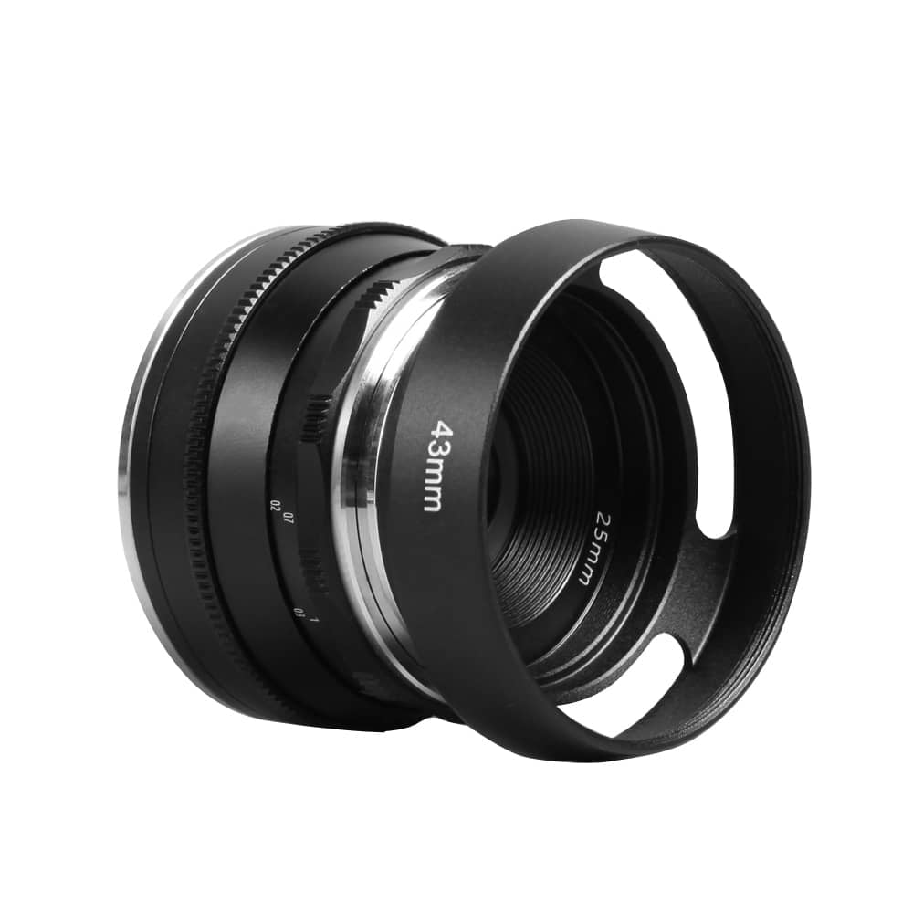Pergear 25mm F1.8 Manual Focus Prime Fixed Lens for Fujifilm/Sony 