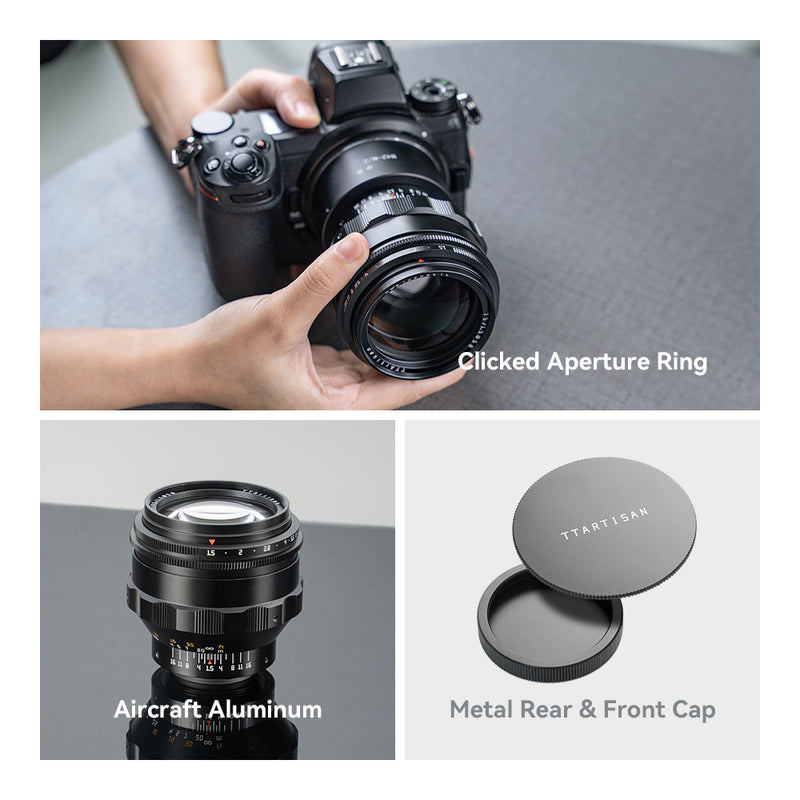 TTArtisan 75mm F1.5 Swirly Bokeh Full Frame Manual Focus Lens for M4/2 Mount Cameras