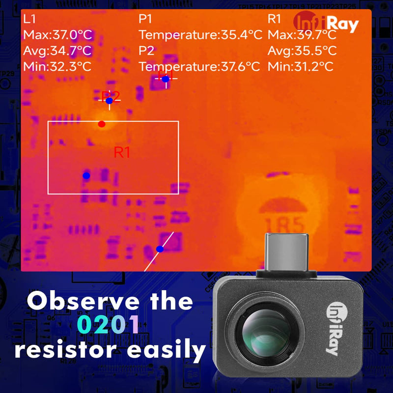 InfiRay P2 Pro 9g magnetisk makrolins termisk kamera