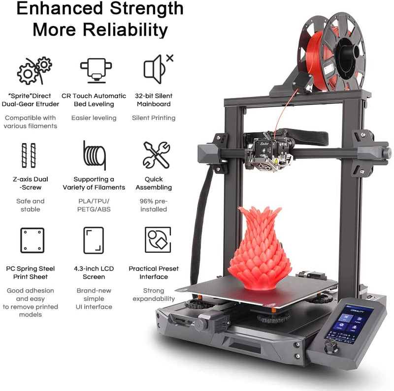 Official Creality Ender 3 S1 3D Printer with Direct Drive Extruder CR Touch  Auto Leveling High Precision Double Z-axis Screw Silent Board Printing
